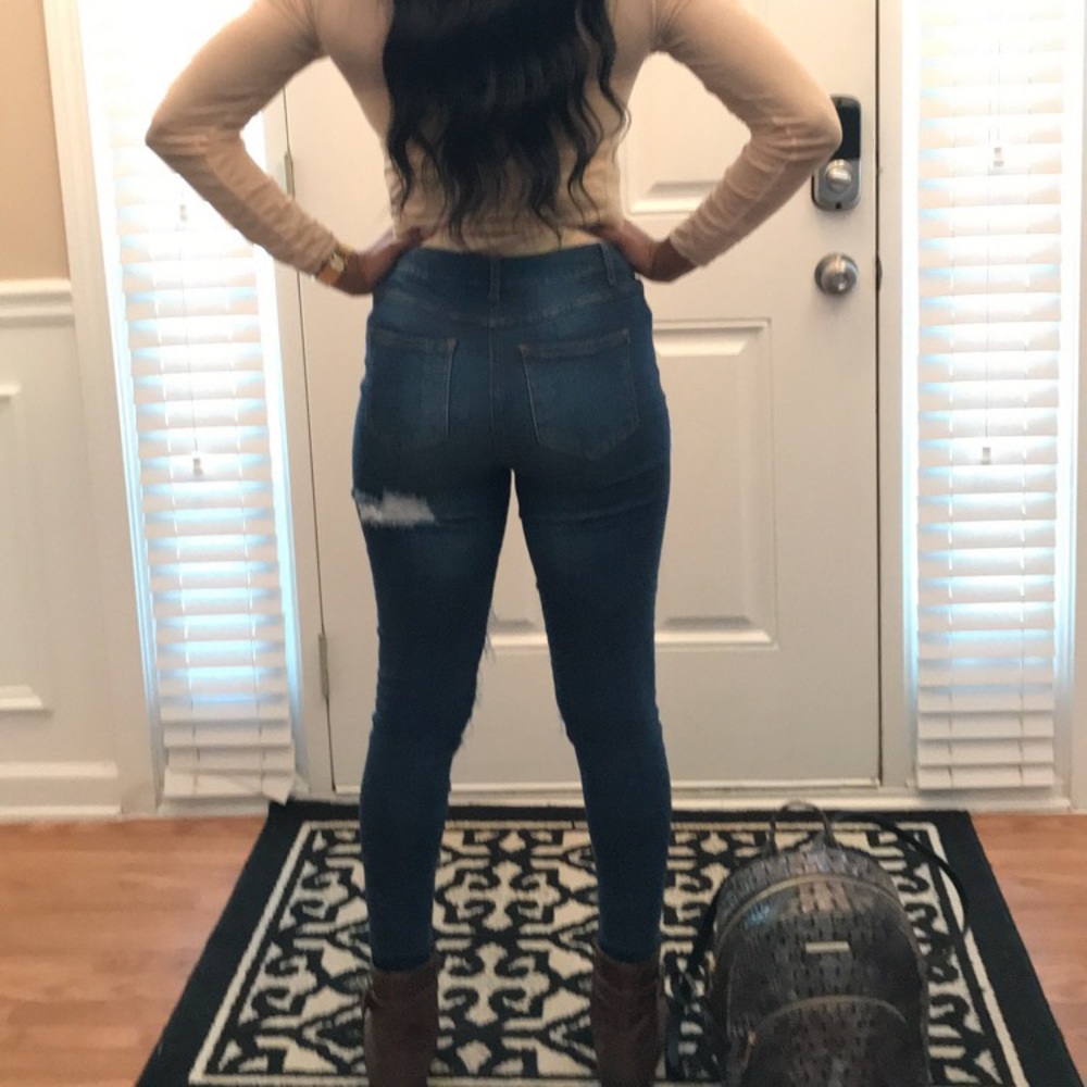 High Waisted Strech Denim Jeans